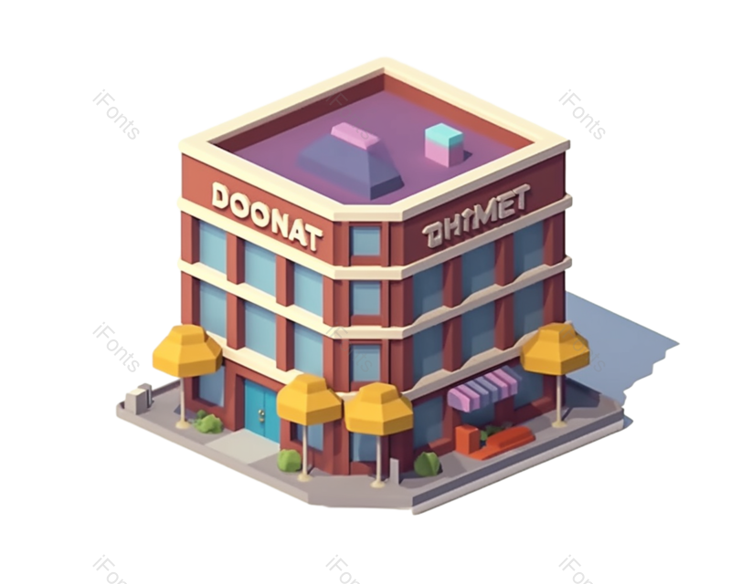 插画图片,商店元素,白色背景PNG,建筑免抠素材